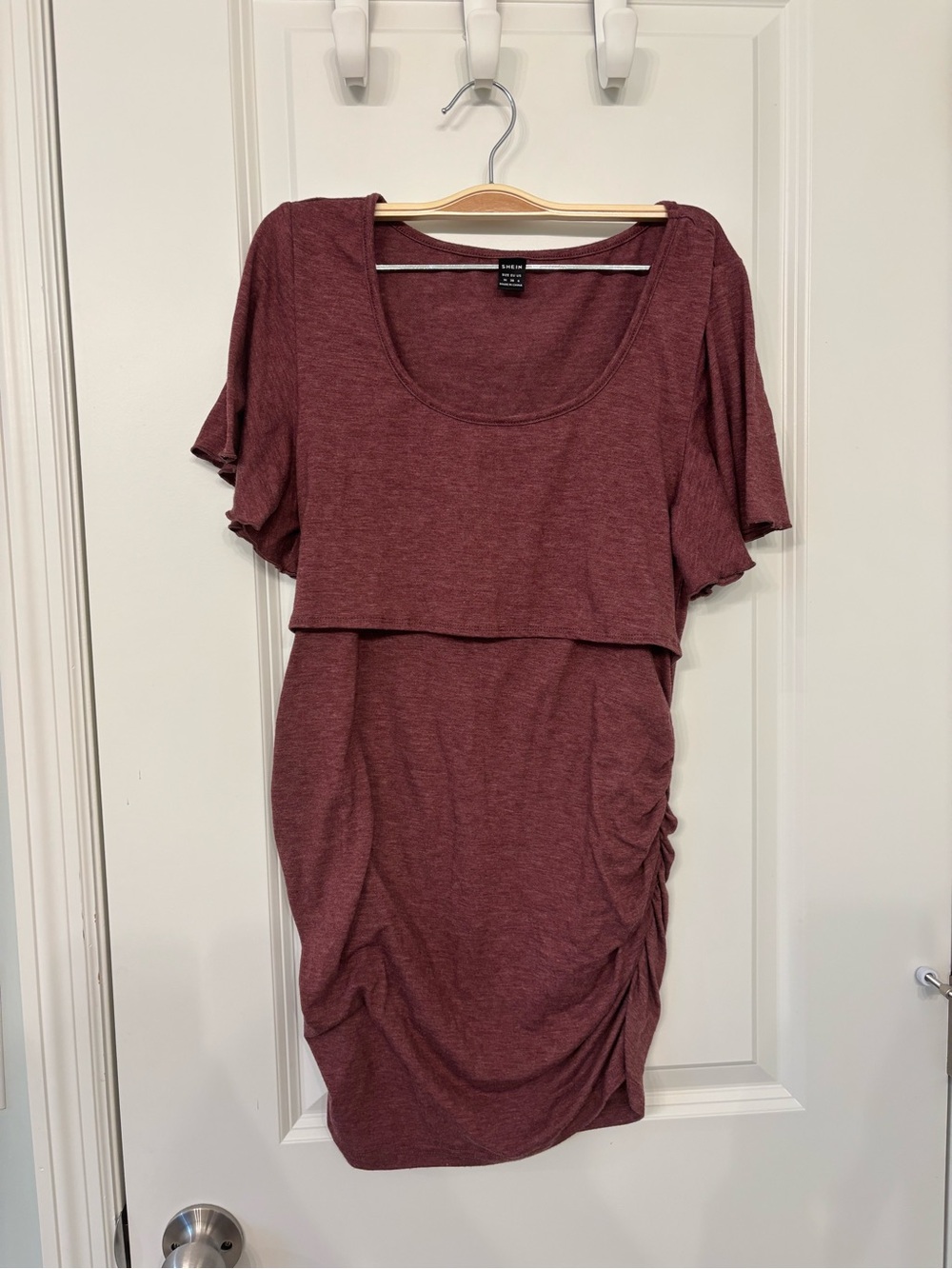 Casual Scoop Neck Layered Maternity/Nursing top